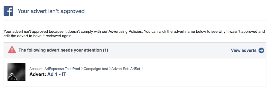 Tại sao quảng cáo Facebook không được phân phối? - Hara Agency.
